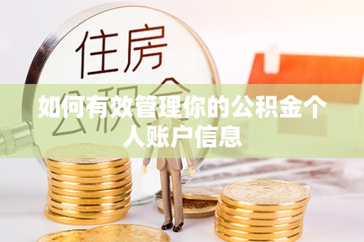 淳安如何有效管理你的公积金个人账户信息