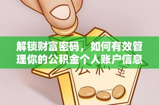 淳安解锁财富密码，如何有效管理你的公积金个人账户信息